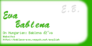 eva bablena business card